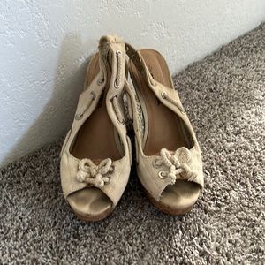 Beige wedges